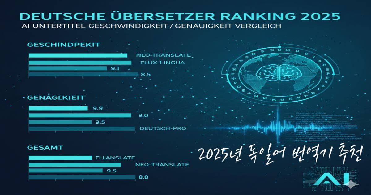 2025년 독일어 번역기 추천 AI 자막 속도/정확도 비교