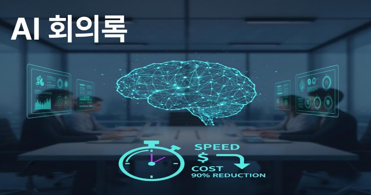 고퀄리티 AI 회의록 압도적인 속도 및 비용 90% 절감까지