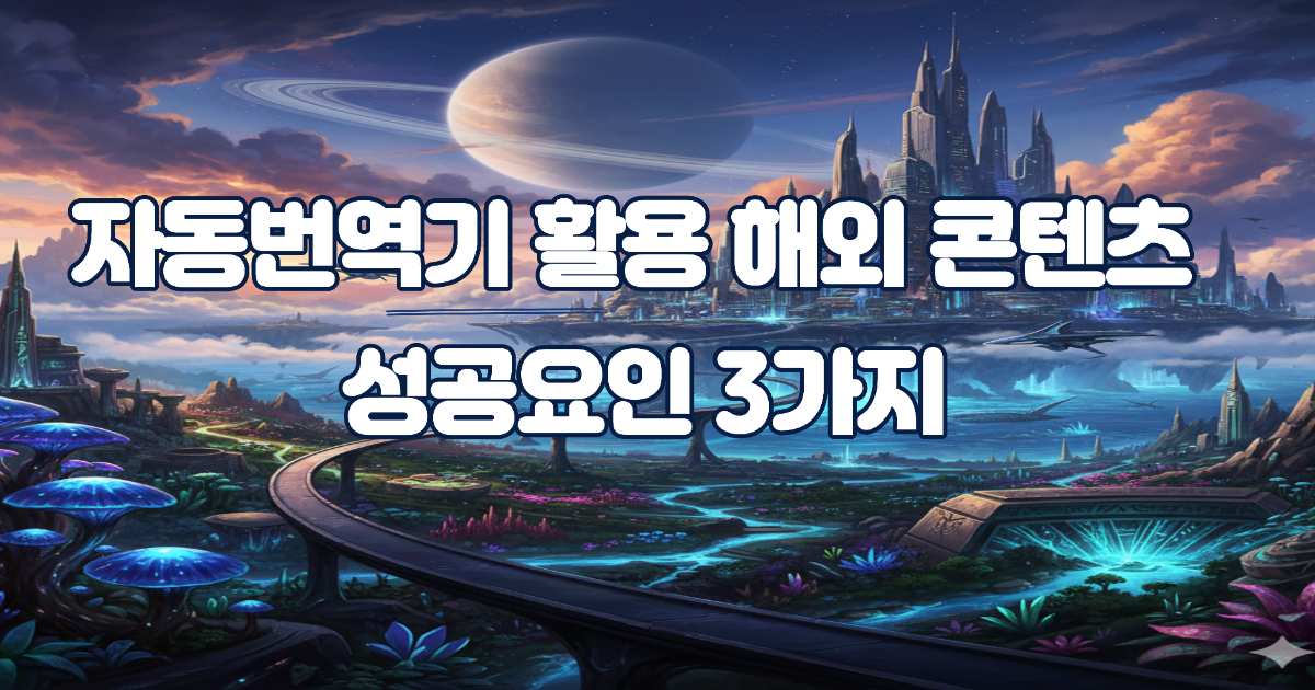 자동번역기 활용 해외 콘텐츠 성공요인 3가지